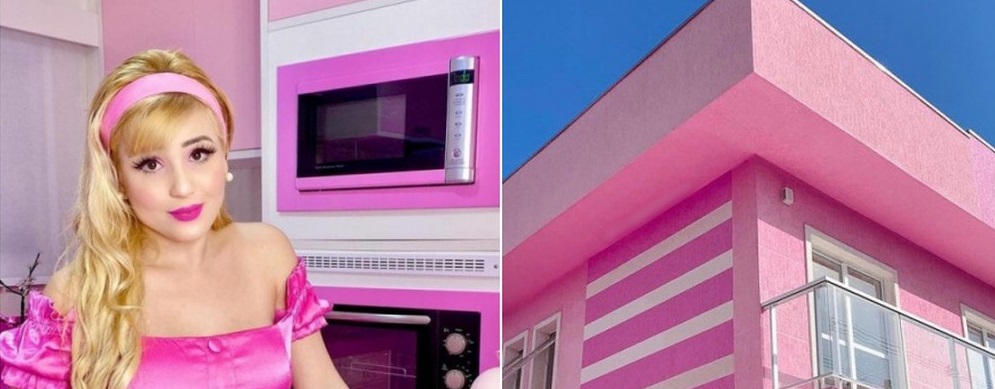 Influencer curitibana se inspira em Barbie e vive em mundo cor-de-rosa