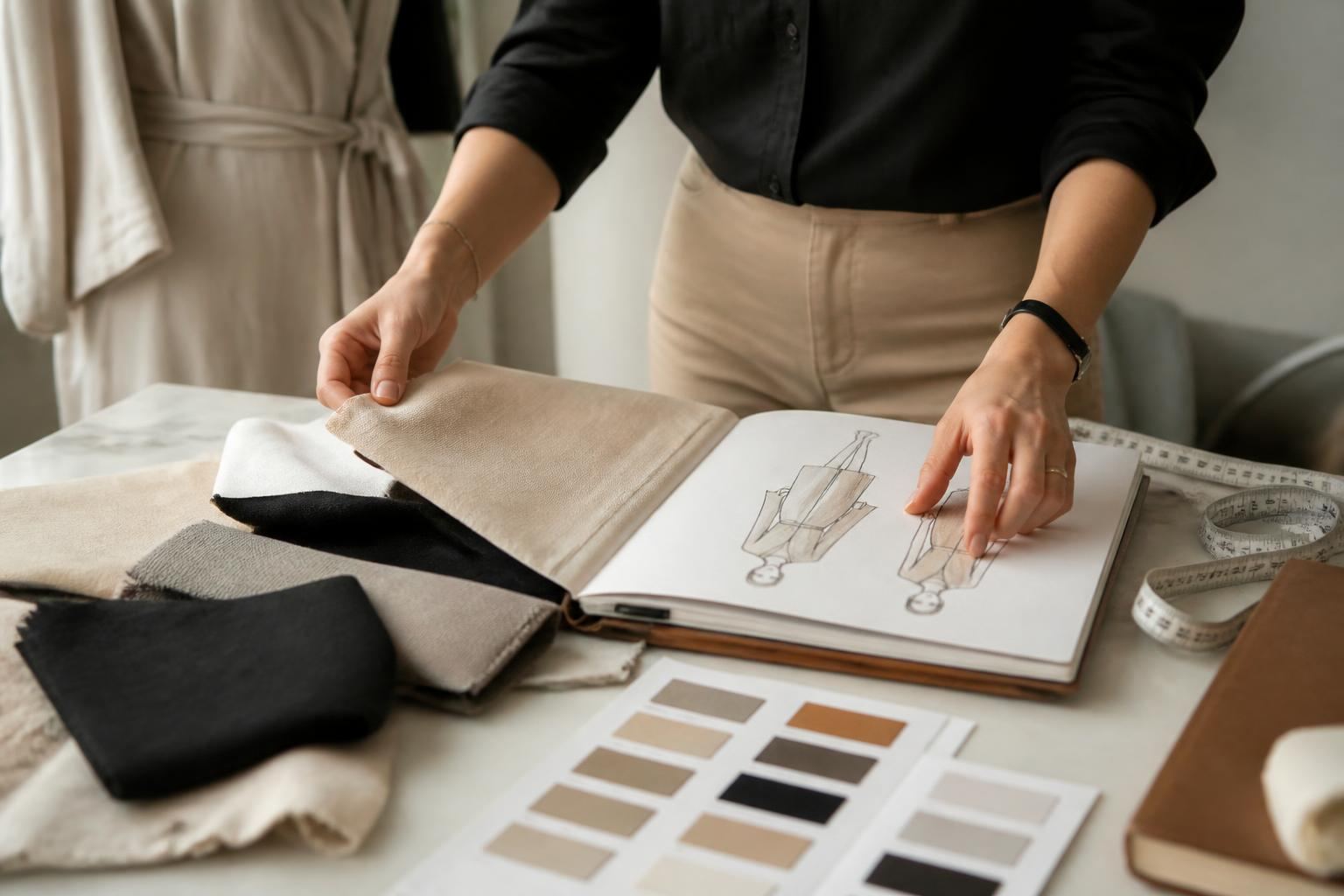 Materiais usados na pesquisa e no desenvolvimento de coleções de moda