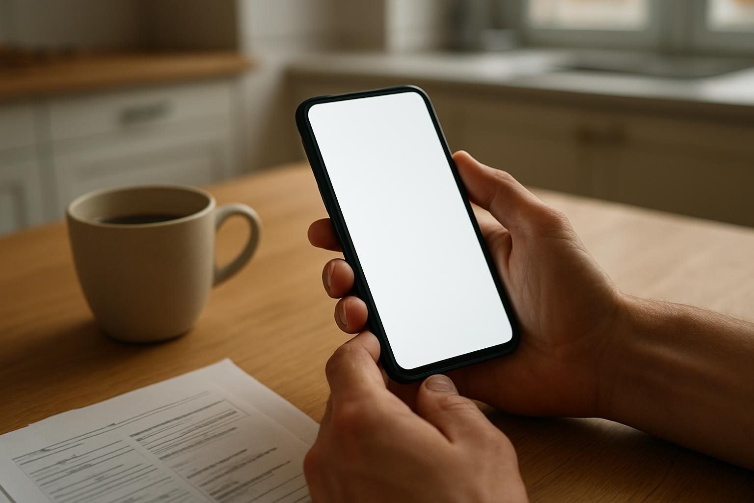 Trabalhador usando o celular para solicitar o seguro-desemprego pelo aplicativo