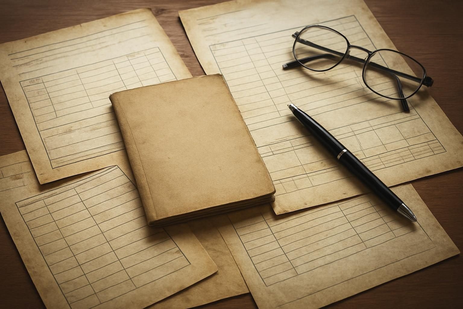 Documentos antigos de trabalho usados para localizar contas do FGTS